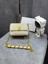 Balmain 1945 Soft Mini Bag Jacquard Monogram With OG Box & Dust Bag Apricot 396