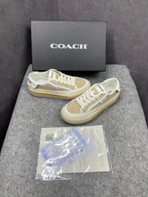 Coach Citysole Platform Sneaker Beige Canvas For Her With OG Box C0-1 Beige Canvas