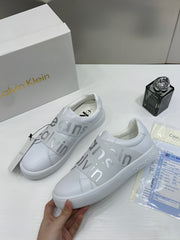 Calvin Klein Jeans White Womens Classic Cupsole Elast Webbing Sneaker Ck-5 White