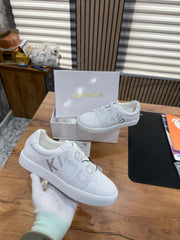 Calvin Klein Jeans White Womens Classic Cupsole Elast Webbing Sneaker Ck-5 White