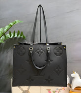 Louis Vuitton LV On The Go Monogram Premium Leather Tote Bag With Dust Bag (Black-M44571)