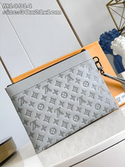 Louis Vuitton Pochette To Go Monogram Leather Grey Clutch Bags Grey 14914 With OG Box & Dust Bag