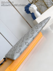 Louis Vuitton Pochette To Go Monogram Leather Grey Clutch Bags Grey 14914 With OG Box & Dust Bag