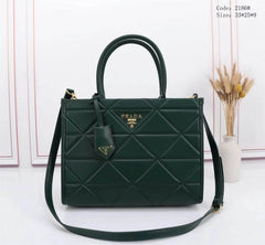 Prada Leather Symbole Tote Bag With Dust Bag (Green - 223)