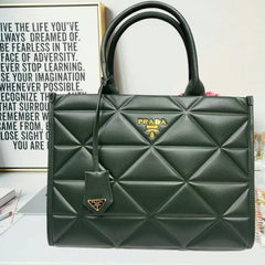 Prada Leather Symbole Tote Bag With Dust Bag (Green - 223)