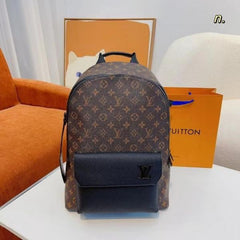 Louis Vuitton LV Aerogram Takeoff Premium Backpack With Dust Bag & Tag (Black Brown - 1137)