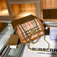 Burberry TB Monogram Quilted Shoulder Bag With OG Box & Dust Bag (Checks - 348)