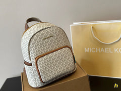 Michael Kors MK Medium Backpack Beige Brown With Dust Bag 21050 Beige Brown