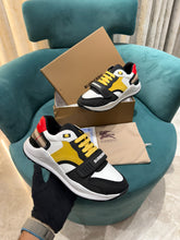 Burberry Multicolor Suede and Fabric Velcro Low Top Sneakers