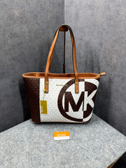 Michael Kors Voyager Leather Tote Satchel Shoulder Bag With Dust Bag (21004 Coffee Brown)