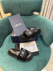Dior Mens Premium Black Flip Flop
