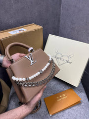Louis Vuittion Capucines Medium Silver Khakhi OG Double Box With Dust Bag 981776 Silver Khakhi