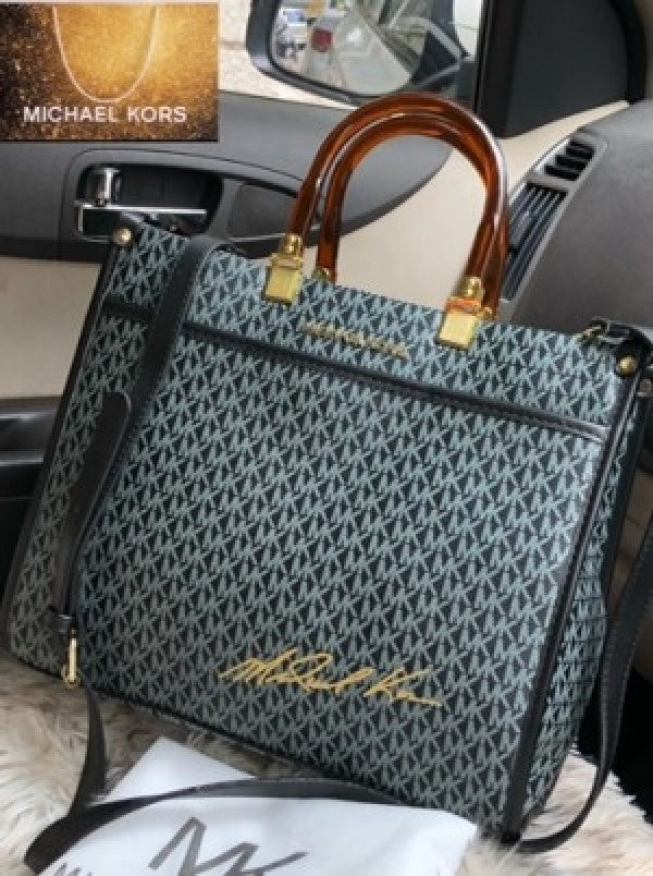 Michael Kors MK Top Handle Tote Bag (Black) – Lebrouges