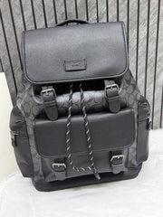 Coach Unisex Rivington Backpack Black Sprint Leather With Dust Bag 059 Black