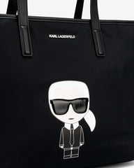 Karl Lagerfeld Womens K-Ikonik Nylon Tote Bag - Black (Large)