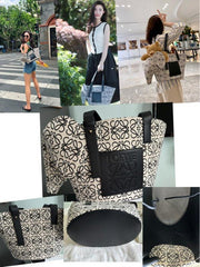 Loewe Elephant Anagram Premium Edition Basket Tote Bag With Dust Bag (Black - 700)