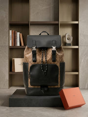 Coach Rivington Backpack Apricot Black Signature Canvas Unisex Backpack With Dust Cover 058 Apricot Black