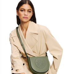 Karl Lagerfeld KCircle Saddle Perforated Logo Bag -Oil Green With OG Box & Dust Bag