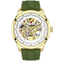 Tommy Hilfiger Automatic Silicon Green Gold White
