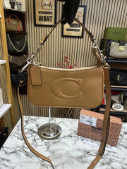 Coach GB Teri Shoulder Bag With Signature Quilting With OG Box & Dust Bag (CA548 Beige)