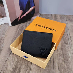 Louis Vuittion Lv Black Leather Wallet M69829 Black Hardware
