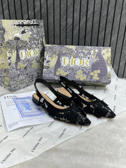 Dior Jadior SlingBack Mesh Transparent Flats For Her