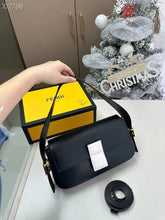 Fendi Baguette Twist Premium Shoulder Crossbody Bag With OG Box & Dust Bag & 2 Belts (Black - 927)