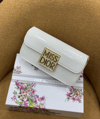 Miss Dior By Christian Dior Flap White Bag With OG Double Box High Quality M2611 White