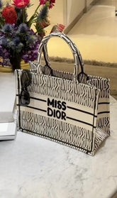 Miss Dior Graffiti Book Large Tote With OG Box & Dust Bag & Scarf (L Green - 1034)