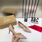 Christian Louboutin Iriza 70 Patent Apricot High Quality Heels With OG Box Dust Bag A418 Apricot
