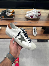 Golden goose Men’s Ball Star with grey black star and brown leather heel tab