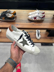 Golden goose Men’s Ball Star with grey black star and brown leather heel tab