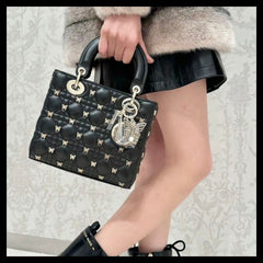 Dior Lady My ABC Cannage Butterfly Premium Quality With OG Box & Dus Bag (Black - 711)