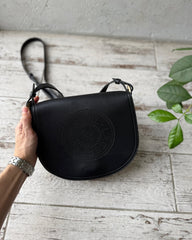 Karl Lagerfeld KCircle Saddle Perforated Logo Bag -Black With OG Box & Dust Bag