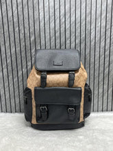 Coach Unisex Rivington Backpack Apricot Black Leather With Dust Bag 059 Apricot Black