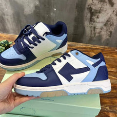 Off White Out of Office Vintage Leather Navy Blue