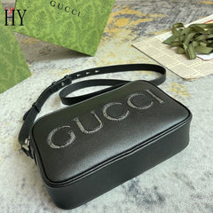 Gucci Unisex Shoulder Bag with Logo Black Messenger With OG Box & Dust Bag 768391