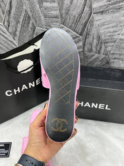 Chanel Twist Lock Pink platform Slides For Women With Original Box And Carry Bag
