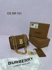 Burberry TB CalfSkin Brown Sling With OriginalBox