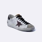 Golden goose Men’s Ball Star with grey black star and brown leather heel tab