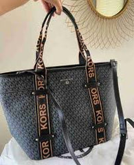 Michael Kors Maeve Monogram Print Tote Bag With Dust Bag (Black 22314)