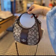 Coach Carmen Shoulder Bag With OG Box Dust Bag 681214 Brown Cloth