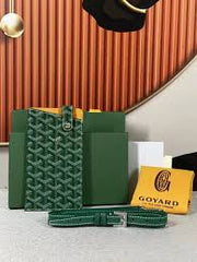 Goyard Grenelle Passport Holder Cover With OG Box & Dust Bag (804 Green)