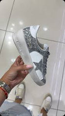Golden goose Women's Stardan sneakers in white leather and glitter