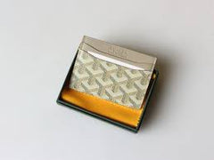 Goyard Saint Sulpice Card Holder Wallet With Dust & OG Box Grey 9636