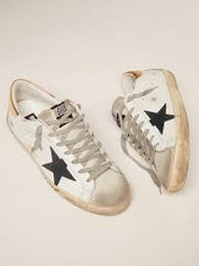 Golden goose Men’s Ball Star with grey black star and brown leather heel tab