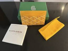 Goyard Saint Sulpice Card Holder Wallet With Dust & OG Box Yellow 9636