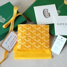 Goyard Saint Sulpice Card Holder Wallet With Dust & OG Box Yellow 9636