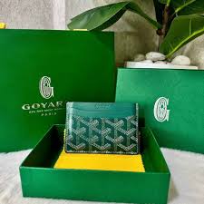 Goyard Saint Sulpice Card Holder Wallet With Dust & OG Box Green 9636