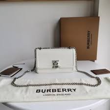 Burberry TB CalfSkin White Sling With OriginalBox